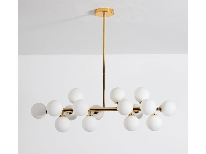 Lampa wisząca Petrica Złoto Lampa z kloszem Lampa z abażurem Szkło Stal Metal Funkcje Brak dodatkowych funkcji Ilość źródeł światła 16 źródeł