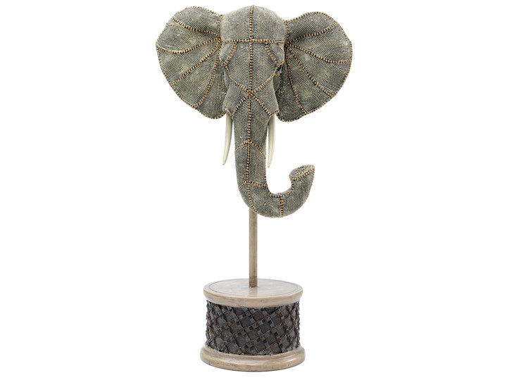 Figurka dekoracyjna Elephant Head Pearls 28x49 cm kolorowa Zwierzęta Tworzywo sztuczne Kategoria Figury i rzeźby