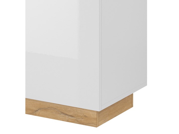 SELSEY Komoda Skoky z przeszklonym frontem dąb z bielą Głębokość 40 cm Płyta MDF Wysokość 91 cm Drewno Szerokość 138 cm Kategoria Komody