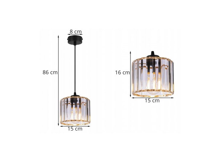 Regulowana Lampa Wisząca ze Szklanym Kloszem Lampa z kloszem Szkło Metal Styl Nowoczesny Funkcje Brak dodatkowych funkcji