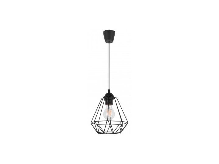 Lampa Wisząca Pojedyncza Styl Loft Czarna Lampa z kloszem Lampa druciana Metal Pomieszczenie Biuro i pracownia
