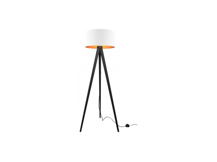 Lampa Stojąca Drewniana Trójnóg Abażur ze Złotym Wnętrzem Lampa z abażurem Lampa sztalugowa Drewno Lampa z kloszem Lampa LED Kategoria Lampy podłogowe Styl Nowoczesny
