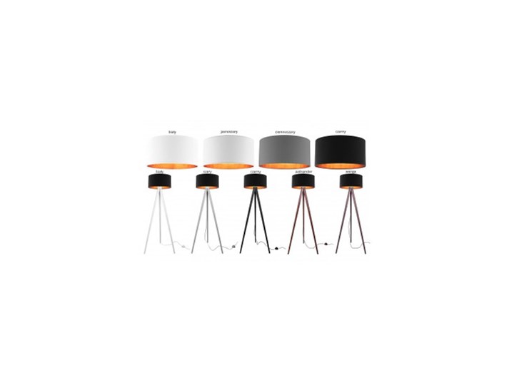 Lampa Stojąca Drewniana Trójnóg Abażur ze Złotym Wnętrzem Lampa z abażurem Lampa LED Drewno Lampa z kloszem Lampa sztalugowa Styl Nowoczesny Kategoria Lampy podłogowe