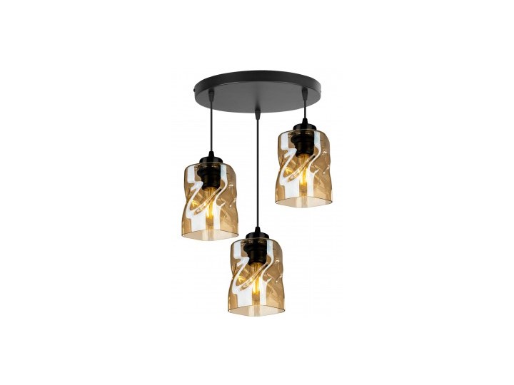 Nowoczesna Lampa Wisząca LED ze Szklanymi Kloszami Szkło Styl Nowoczesny Metal Lampa z kloszem Ilość źródeł światła 3 źródła