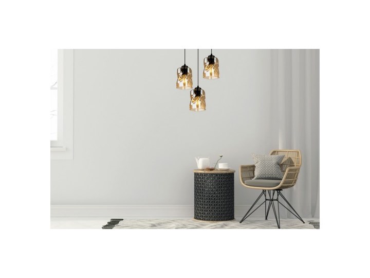 Nowoczesna Lampa Wisząca LED ze Szklanymi Kloszami Szkło Lampa z kloszem Metal Kolor Czarny