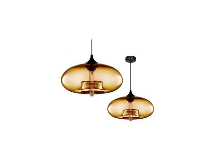 Designerska Lampa Wisząca Pojedyncza ze Szklanym Kloszem Metal Lampa z kloszem Szkło Kategoria Lampy wiszące