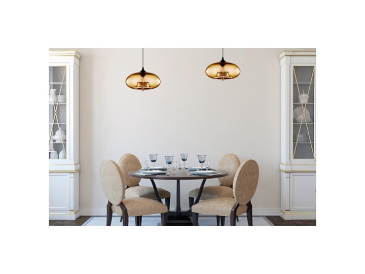 Designerska Lampa Wisząca Pojedyncza ze Szklanym Kloszem Szkło Metal Lampa z kloszem Kategoria Lampy wiszące