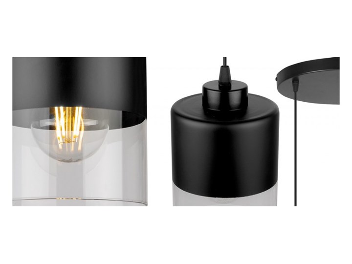Lampa Wisząca Nowoczesna ze Szklanymi Kloszami z Metalu Szkło Lampa z kloszem Ilość źródeł światła 3 źródła Styl Nowoczesny