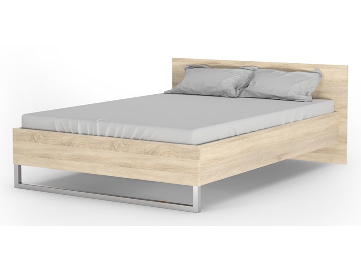 Eleganckie łóżko z wezgłowiem Style 140x200 dąb sonoma Pojemnik na pościel Bez pojemnika