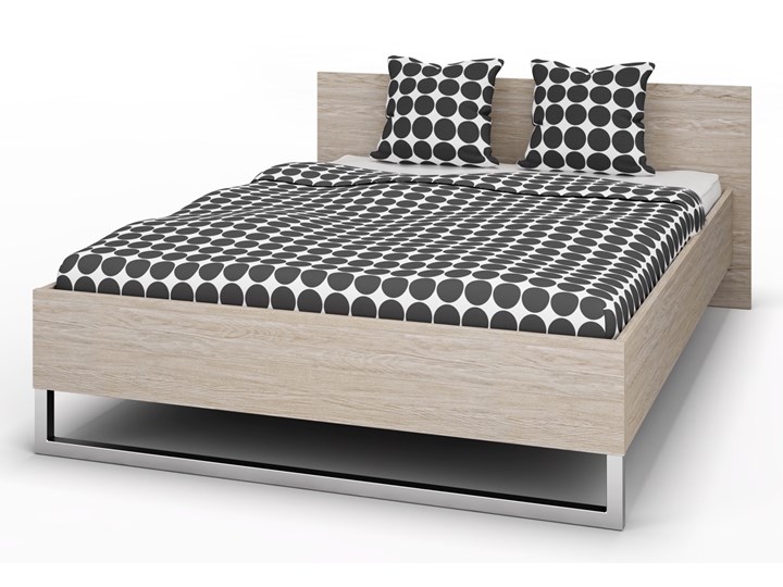 Eleganckie łóżko z wezgłowiem Style 140x200 dąb sonoma Kategoria Łóżka do sypialni