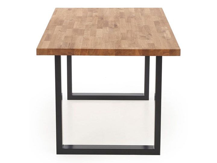 Nowoczesny stół z drewna dębowego Berkel 2X 160 - dąb Stal Wysokość 76 cm Drewno Kategoria Stoły kuchenne