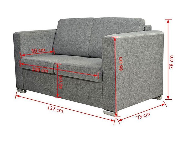 Dwuosobowa jasnoszara sofa loftowa - Sigala 2Q Głębokość 73 cm Kategoria Sofy i kanapy
