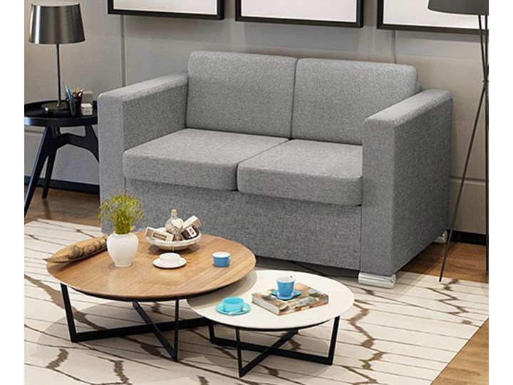 Dwuosobowa jasnoszara sofa loftowa - Sigala 2Q Styl Industrialny Głębokość 73 cm Kolor Szary