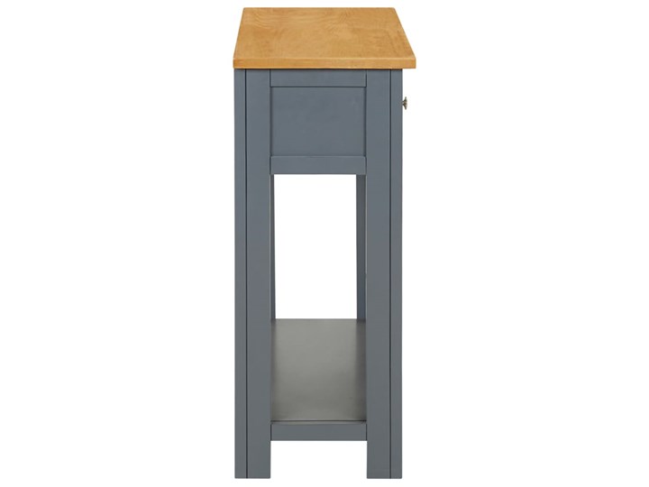 vidaXL Stolik konsolowy, 83 x 30 x 73 cm, lite drewno dębowe Metal Z półką Głębokość 30 cm Z szufladą Szerokość 83 cm Styl Nowoczesny