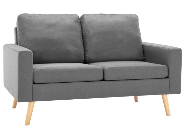 vidaXL Sofa 2-osobowa, jasnoszara, tapicerowana tkaniną