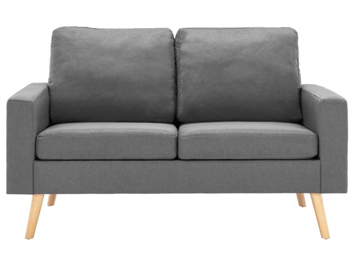 vidaXL Sofa 2-osobowa, jasnoszara, tapicerowana tkaniną