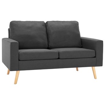 vidaXL 2-osobowa sofa, ciemnoszara, tapicerowana tkaniną