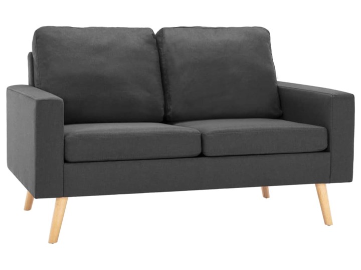 vidaXL 2-osobowa sofa, ciemnoszara, tapicerowana tkaniną Wielkość Dwuosobowa