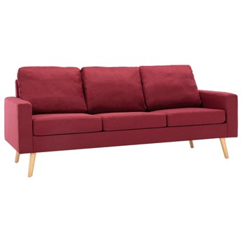 vidaXL 3-osobowa sofa, kolor czerwonego wina, tapicerowana tkaniną