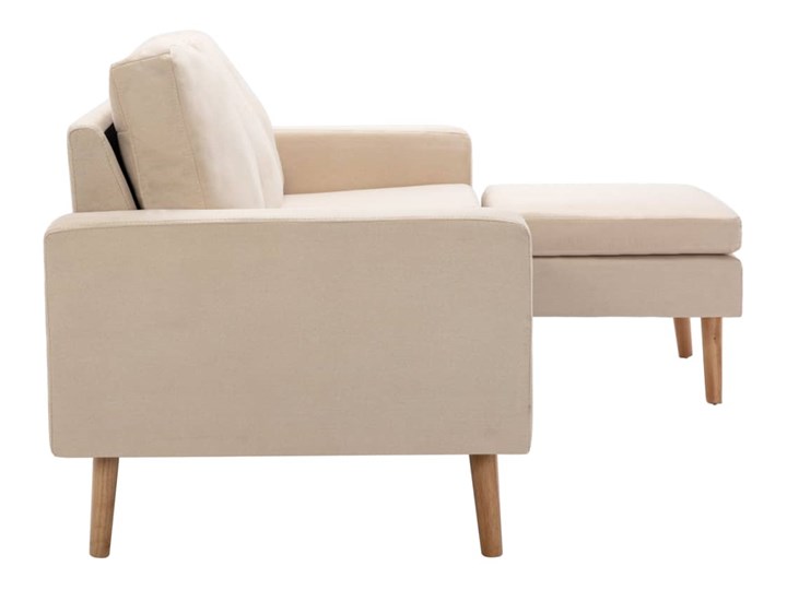 vidaXL 3-osobowa sofa z podnóżkiem, kremowa, tapicerowana tkaniną Prawostronne Liczba miejsc Trzyosobowy Szerokość 184 cm Kolor Beżowy