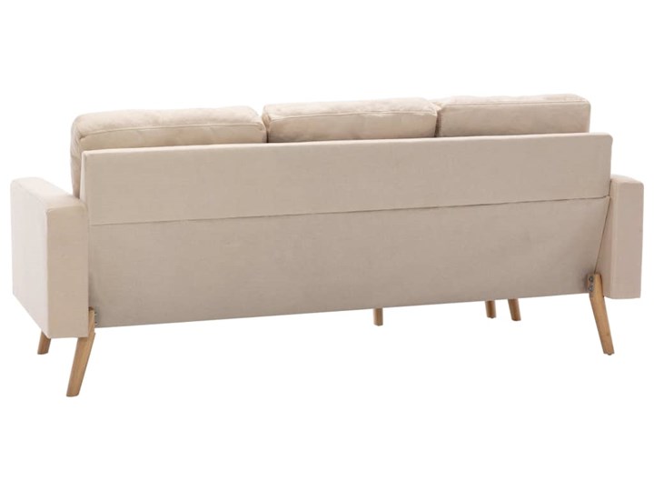 vidaXL 3-osobowa sofa z podnóżkiem, kremowa, tapicerowana tkaniną Szerokość 184 cm Prawostronne Kategoria Narożniki