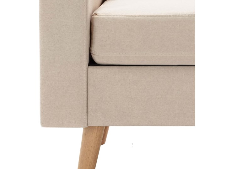 vidaXL 3-osobowa sofa z podnóżkiem, kremowa, tapicerowana tkaniną Szerokość 184 cm Prawostronne Kolor Beżowy Kategoria Narożniki