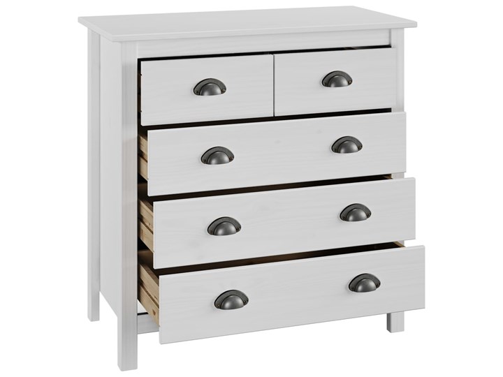 vidaXL Komoda Hill Range, biała, 79x40x80 cm, lita sosna Drewno Głębokość 40 cm Szerokość 105 cm Styl Nowoczesny