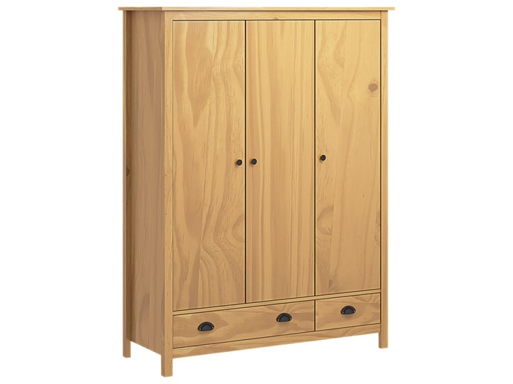 vidaXL Szafa 3-drzwiowa Hill Range, 127x50x170 cm, lita sosna Kolor Beżowy Drewno Głębokość 50 cm Szerokość 127 cm Pomieszczenie Sypialnia