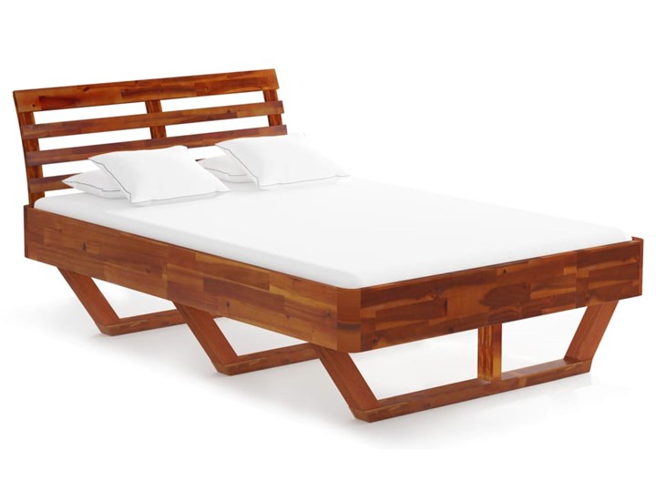 vidaXL Rama łóżka, lite drewno akacjowe, 120 x 200 cm Łóżko drewniane Liczba miejsc Jednoosobowe