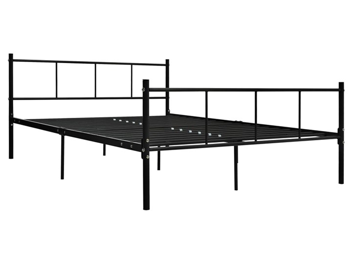 vidaXL Rama łóżka, czarna, metalowa, 120 x 200 cm Łóżko metalowe Kolor Czarny