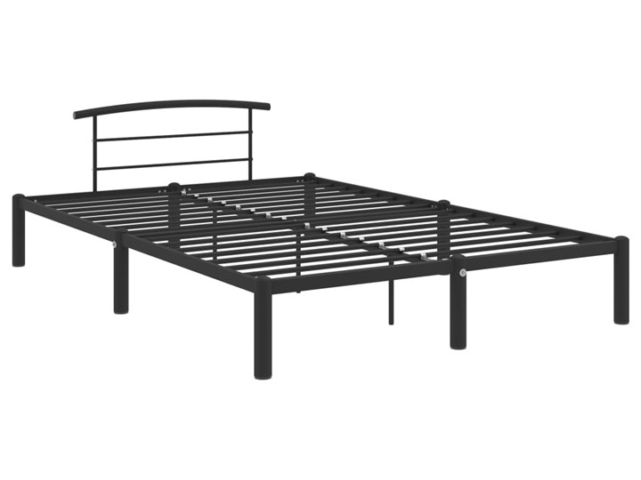 vidaXL Rama łóżka, czarna, metalowa, 140 x 200 cm Kolor Czarny Łóżko metalowe Kategoria Łóżka do sypialni