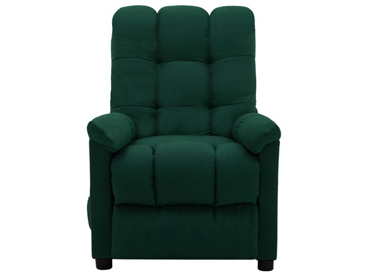 vidaXL Rozkładany fotel masujący, ciemnozielony, tapicerowany tkaniną Fotel rozkładany Szerokość 74 cm Pomieszczenie Salon