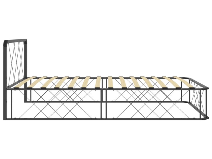 vidaXL Rama łóżka, szara, metalowa, 90 x 200 cm Drewno Łóżko metalowe Rozmiar materaca 90x200 cm