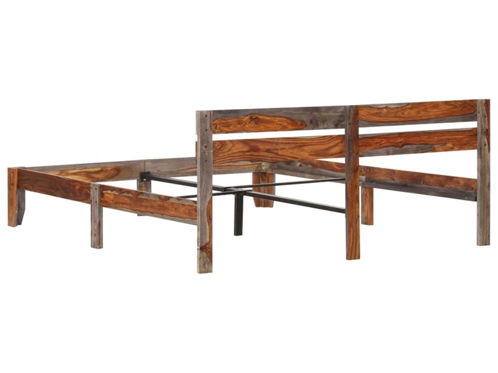 vidaXL Rama łóżka, lite drewno sheesham, 140x200 cm Łóżko drewniane Liczba miejsc Dwuosobowe Zagłówek Z zagłówkiem