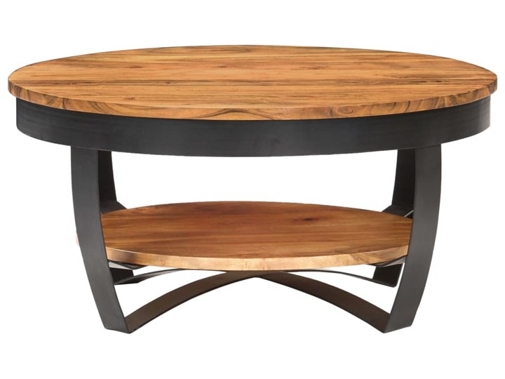 vidaXL Stolik kawowy, 65 x 65 x 32 cm, lite drewno akacjowe Szerokość 65 cm Stal Długość 65 cm Kolor Brązowy