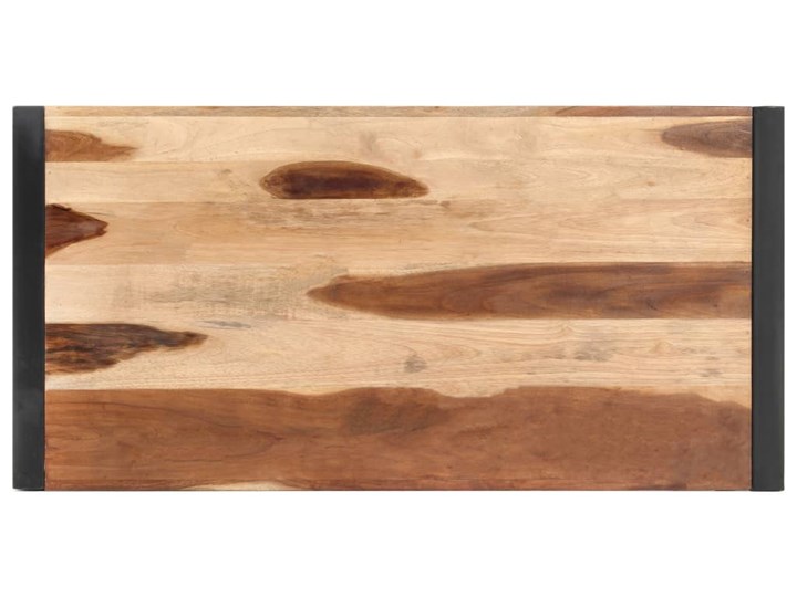 vidaXL Stół jadalniany, 120x60x75, lite drewno o wyglądzie sheesham Stal Wysokość 75 cm Rozkładanie