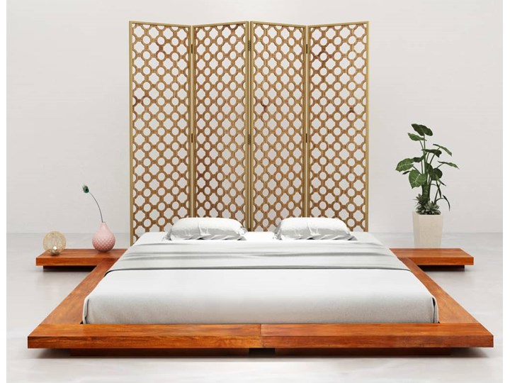 vidaXL Rama łóżka futon w japońskim stylu, drewno akacjowe, 160x200 cm Łóżko drewniane Liczba miejsc Dwuosobowe