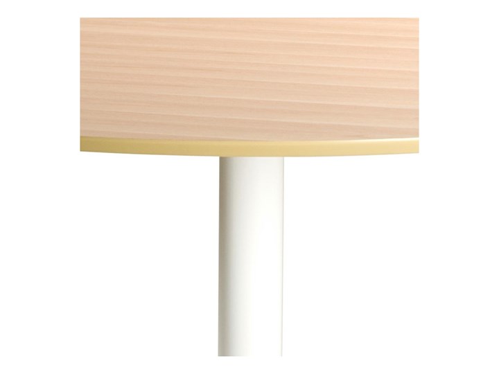 Fornirowany stół na jednej nodze Ibiza Płyta MDF Wysokość 74 cm Metal Drewno Rozkładanie