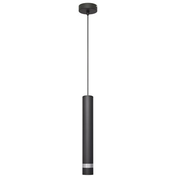 Lampa loft pojedyncza TUBA czarna z akcentem chromu
