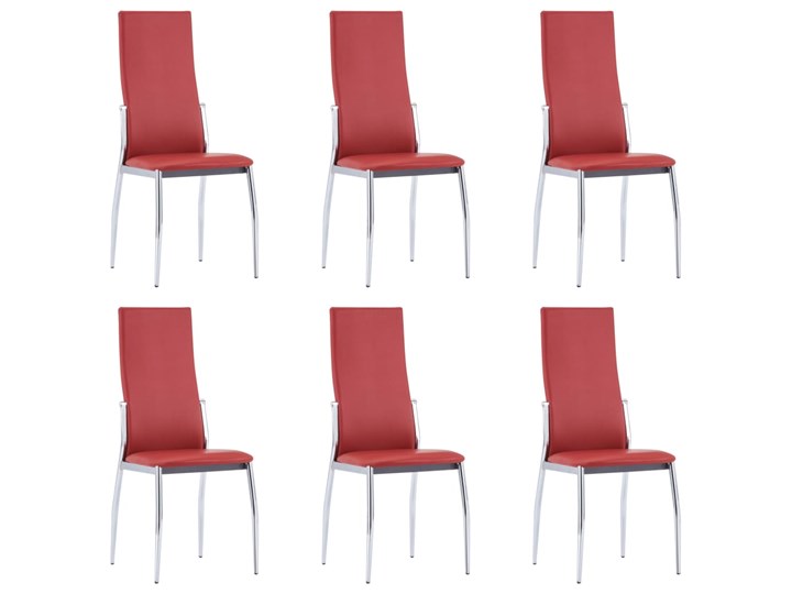 vidaXL 7-częściowy zestaw jadalniany, obity sztuczną skórą, czerwony Kategoria Stoły z krzesłami