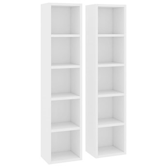 vidaXL Szafki na płyty CD, 2 szt., białe, 21x16x93,5 cm