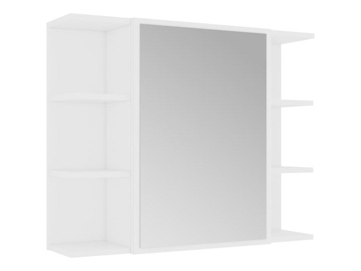 vidaXL Szafka łazienkowa z lustrem, biała, 80 x 20,5 x 64 cm Nad umywalkę Wiszące Płyta stolarska Szerokość 80 cm Płyta MDF Drewno Głębokość 20 cm Styl Nowoczesny