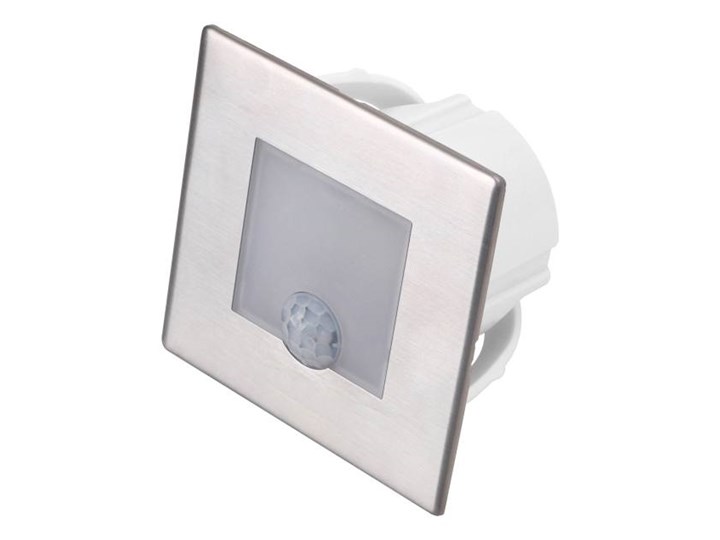 Lampa schodowa LED DPM 1,2 W 4000 K IP20 kwadratowa z czujnikiem ruchu stal nierdzewna