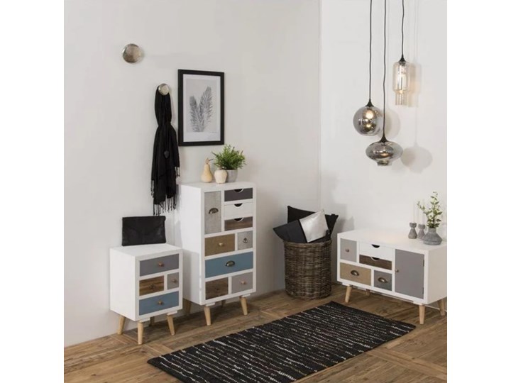 Komoda Elroy 48x98 cm Płyta meblowa Z szufladami Drewno Płyta MDF Szerokość 48 cm Sosna Kategoria Komody