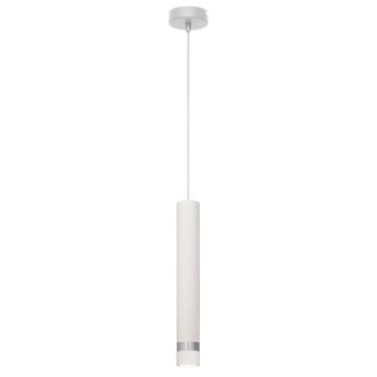 Lampa loft pojedyncza TUBA biała z akcentem chromu