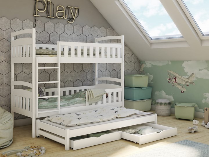 Łóżko piętrowe ANATOL Lano Meble Kategoria Łóżka dla dzieci Drewno Liczba miejsc Trzyosobowe