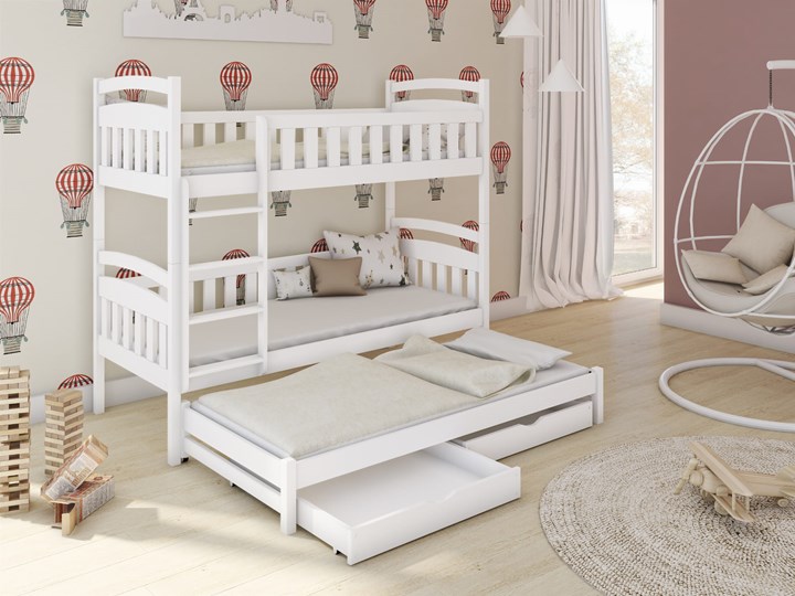 Łóżko piętrowe OLA Lano Meble Drewno Kategoria Łóżka dla dzieci Kolor Biały