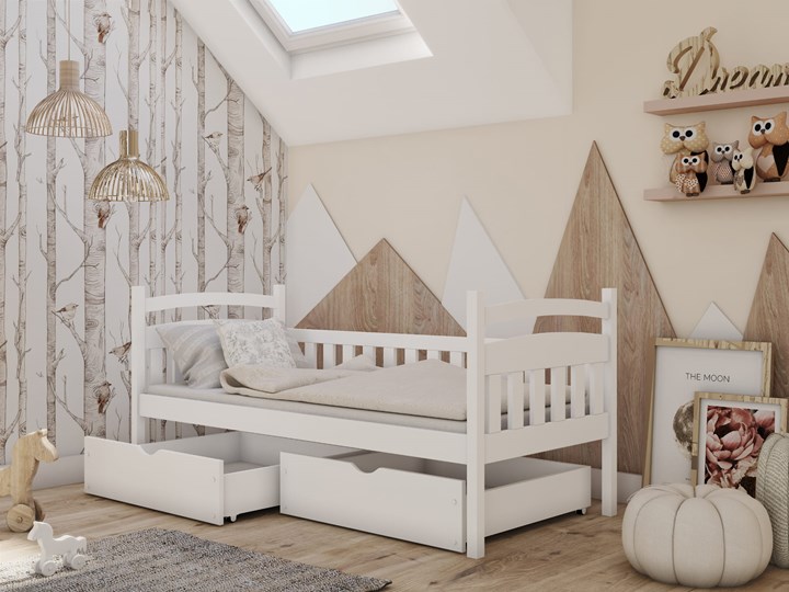 Łóżko dziecięce TOBIASZ Lano Meble Kolor Brązowy Tradycyjne Drewno Kategoria Łóżka dla dzieci