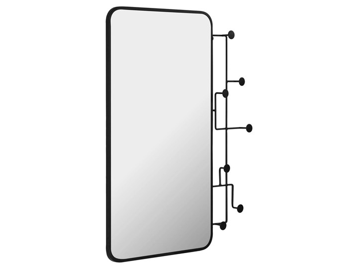 Lustro z wieszakami metalowe czarne 63x82 cm