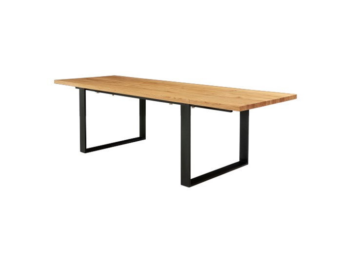 Stół Mova z dostawkami Dąb 180x90 cm Dwie dostawki 50 cm Stal Drewno Długość 160 cm Szerokość 120 cm Długość 180 cm Szerokość 80 cm Szerokość 60 cm Wysokość 75 cm Długość 80 cm Długość 100 cm Długość 60 cm Długość 120 cm Pomieszczenie Stoły do salonu